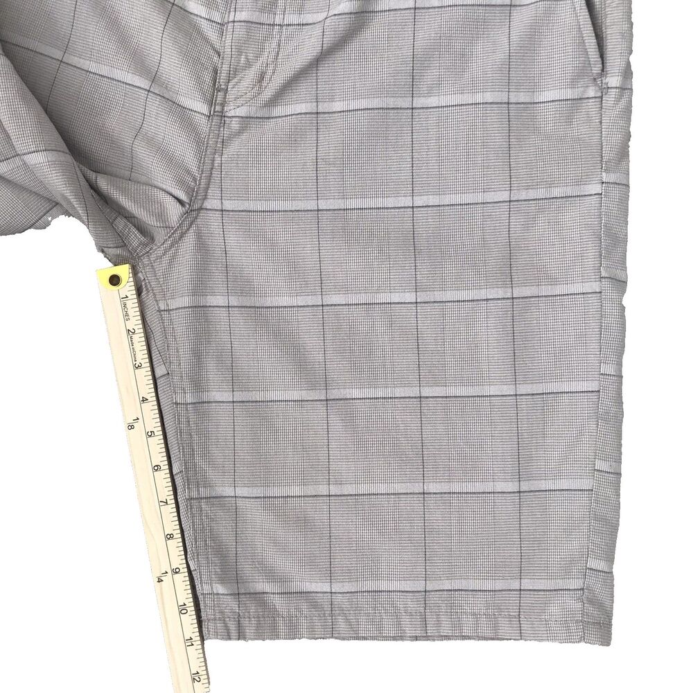Hurley Golf Chino Plaid Shorts Men's Size 38 Khaki Checkered Flat Front Pockets - Picture 13 of 16